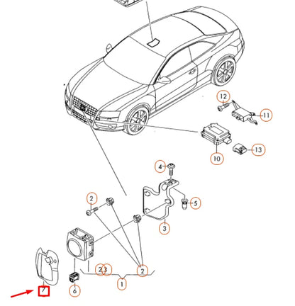 NEW AUDI Q5 8R FRONT RADAR SENSOR COVER FRAME 8R090729901C ORIGINAL