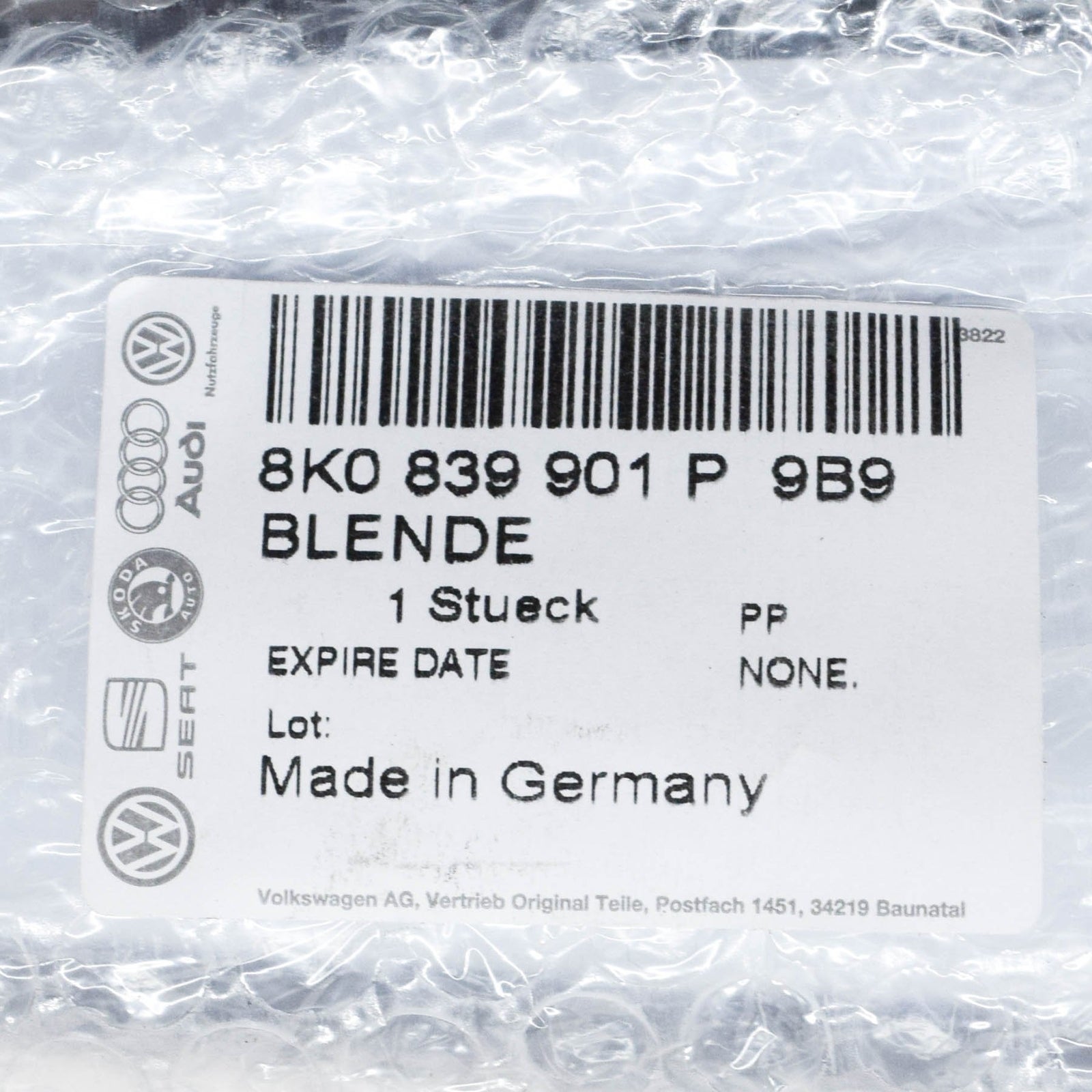 NEW AUDI A4 8K B8 REAR LEFT B-PILLAR TRIM 8K0839901P9B9 ORIGINAL