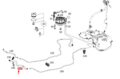 new mercedes-benz gle w167 fuel return hose a1674708403 original