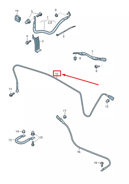 NEW AUDI A6 4A C8 HIGH-VOLTAGE BATTERY EARTH LINE 4K0971354