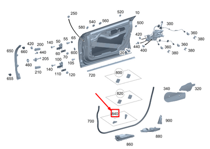 new mercedes-benz eqs v297 front lh door side wall dampening a2956823401