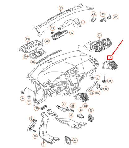 NEW VOLKSWAGEN EOS INSTRUMENT PANEL LEFT AIR VENT 1Q0819703JYHX ORIGINAL