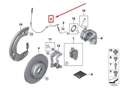 NEW BMW X3 F25 FRONT BRAKE PAD WEAR SENSOR 34356870351 6870351 ORIGINAL