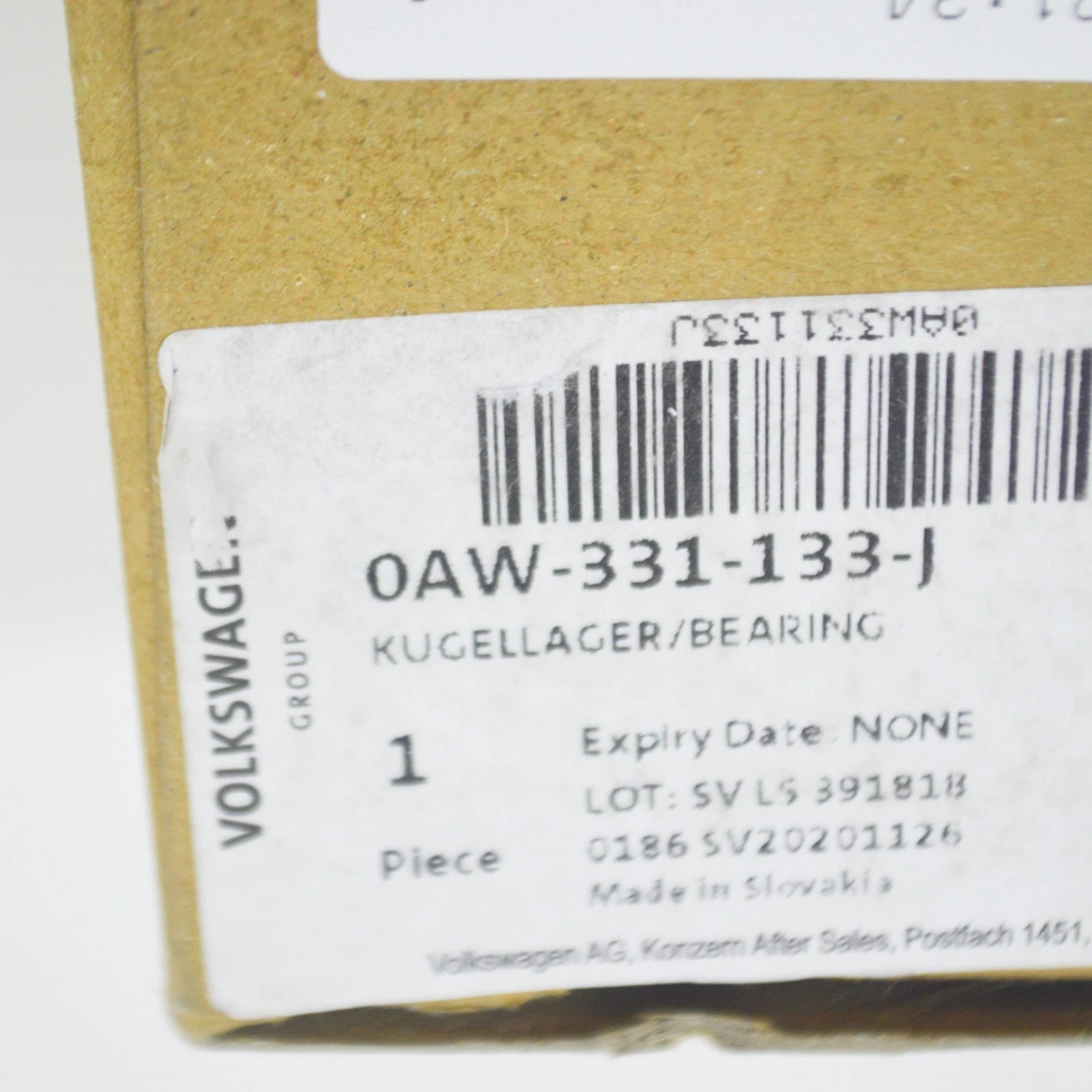 NEW AUDI A6 AVANT C7 OUTPUT SHAFT BALL BEARING 0AW331133J