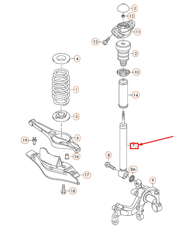 NEW VOLSKWAGEN GOLF MK6 REAR GAS SHOCK ABSORBER 1K0513029MR ORIGINAL