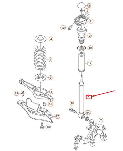 NEW VOLSKWAGEN GOLF MK6 REAR GAS SHOCK ABSORBER 1K0513029MR ORIGINAL