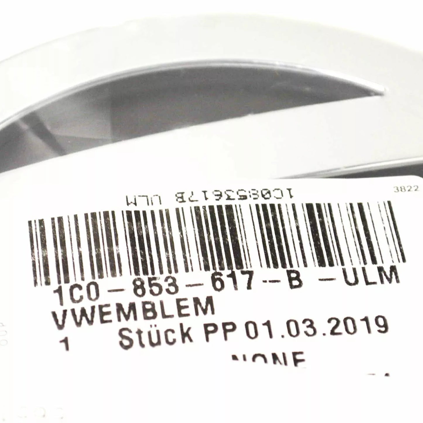 NEW VW BEETLE 1Y CONVERTIBLE CHROME VW EMBLEM 1C0853617BULM