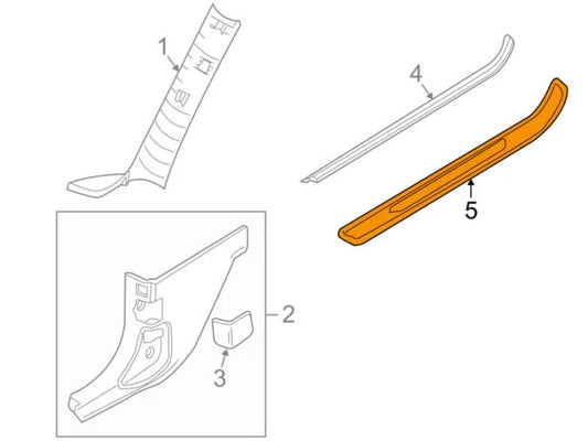 NEW BMW 1 E88 M SPORT RIGHT DOOR ENTRY SILL STRIP 51478045298 2011 ORIGINAL