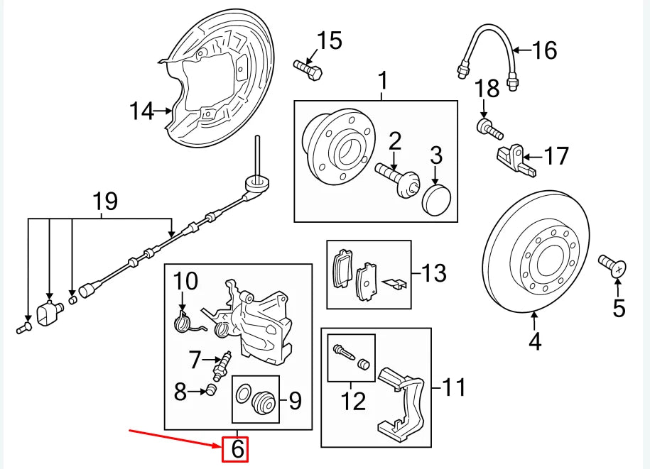 NEW VW GOLF VII 5G MK7 REAR RIGHT BRAKE CALIPER 5QM615424B ORIGINAL