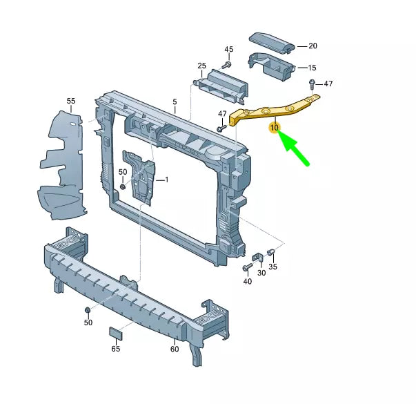 NEW VW SHARAN 7N RIGHT UPPER RADIATOR LOCK CARRIER BRACE 7N0805932