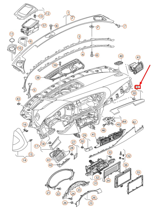 NEW AUDI RS6 C7 FRONT DASH PANEL TRIM LHD 4G1857304A1LQ ORIGINAL