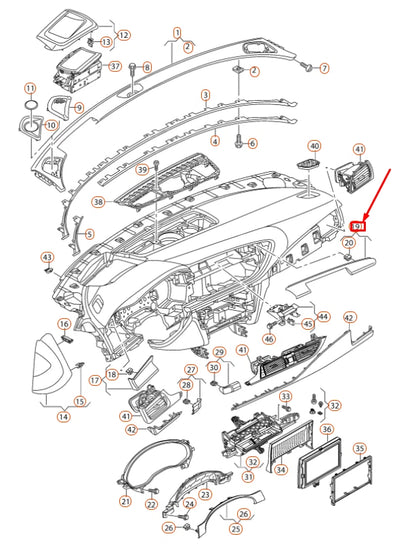 NEW AUDI RS6 C7 FRONT DASH PANEL TRIM LHD 4G1857304A1LQ ORIGINAL