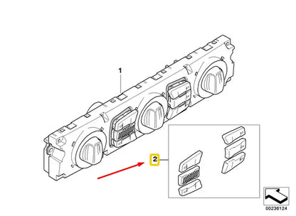 NEW BMW 5 E60 CLIMATE CONTROL FACEPLATE BUTTON COVER KIT 61319250196 ORIGINAL