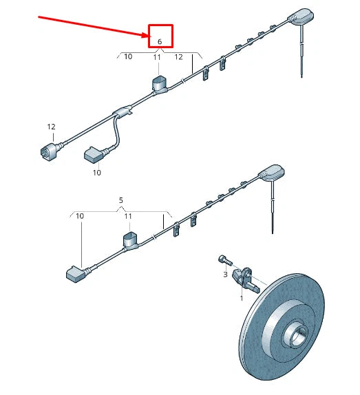 NEW VW SHARAN 7N REAR RIGHT SPEED SENSOR WIRING HARNESS 7N0927904BK