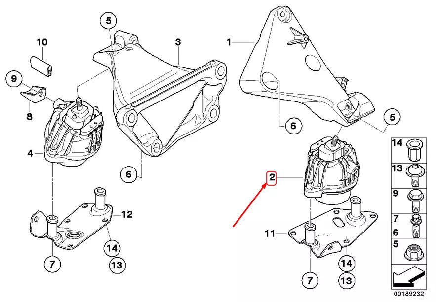 NEW BMW 3 E90 LEFT ENGINE MOUNT 22116773247 6773247 ORIGINAL