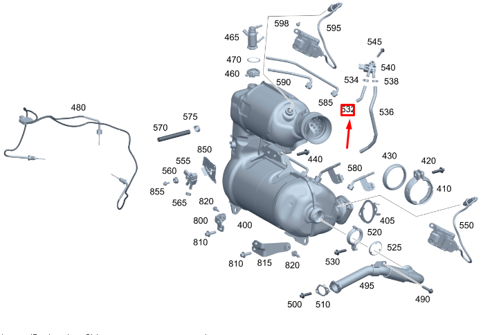 new mercedes-benz glb x247 exhaust gas line a6541410404 original