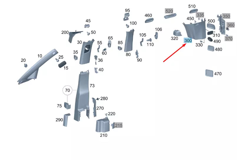 NEW MERCEDES-BENZ VITO W447 REAR LEFT D-PILLAR TRIM A44769081259051 ORIGINAL