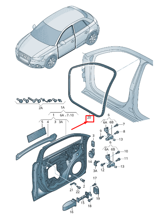 new audi a1 mk1 front left inner door seal rubber 8x4831721c original
