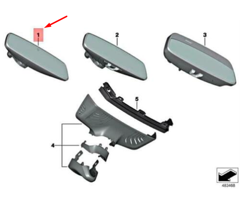 new bmw 5 g30 interior rear view ec/led mirror 6822492 51166822492 original