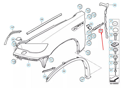NEW BMW X6 E71 M RIGHT SIDE TURN SIGNAL M TRIM ELEMENT 51657207174 ORIGINAL