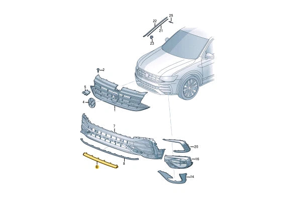 NEW VW TIGUAN AD FRONT BUMPER CENTER VENT GRILLE TRIM 5NA853211FGRU