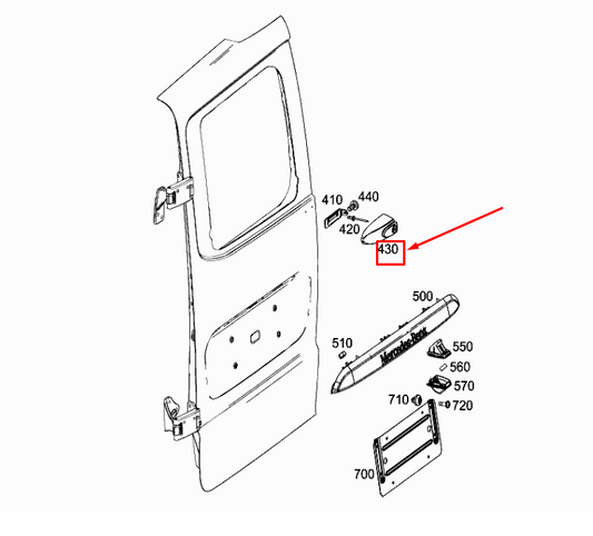 new mercedes-benz vito w447 rear panel door check a6397400216 original