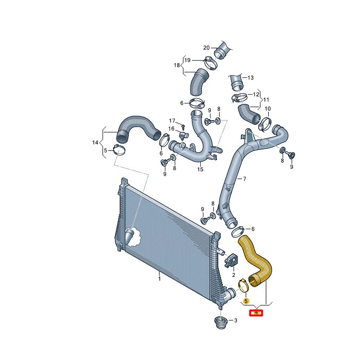 NEW AUDI A3 LIMOUSINE 8YS INTERCOOLER HOSE PIPE 5WA145832C ORIGINAL