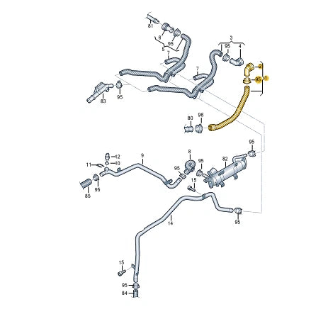NEW VOLKSWAGEN TIGUAN 5N COOLANT HOSE PIPE 5N0122073J