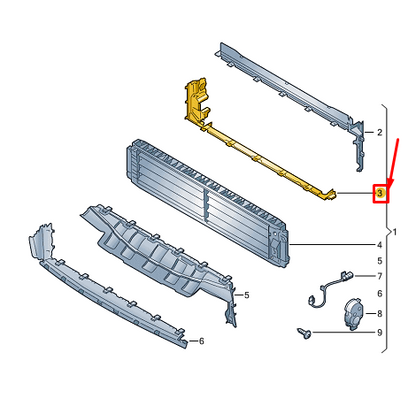 new skoda scala radiator louvre seal 654122327b original