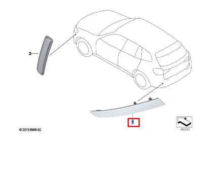 NEW BMW X3 G01 REAR RIGHT BUMPER REFLECTOR 63147857004 7857004 ORIGINAL