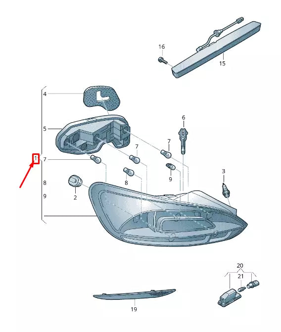 NEW VW SCIROCCO 13 REAR LEFT TAILLIGHT 1K8945095R ORIGINAL