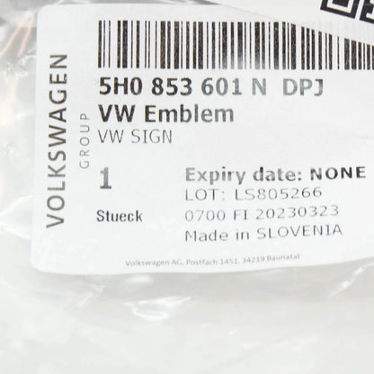 NEW VW ARTEON 3H FRONT RADIATOR GRILLE EMBLEM 5H0853601NDPJ ORIGINAL
