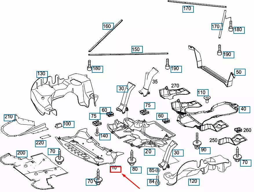 NEW MERCEDES-BENZ SL R230 ENGINE BELLY PAN FRONT A2305241530 ORIGINAL