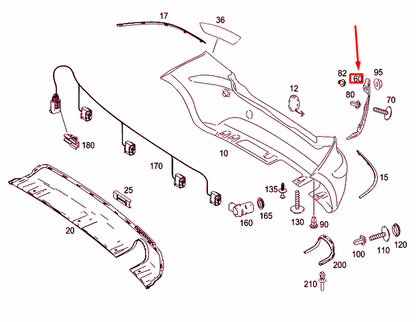 NEW MERCEDES-BENZ A W169 REAR BUMPER LEFT RAIL A1698851121 ORIGINAL