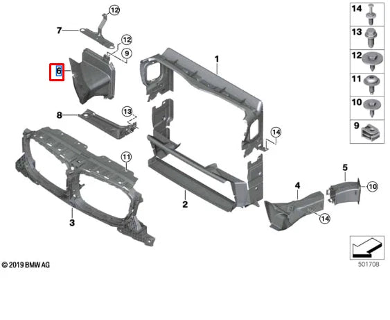 NEW BMW X3 M F97 LEFT RADIATOR AIR DUCT 51748082959 ORIGINAL