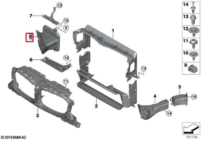 NEW BMW X3 M F97 LEFT RADIATOR AIR DUCT 51748082959 ORIGINAL