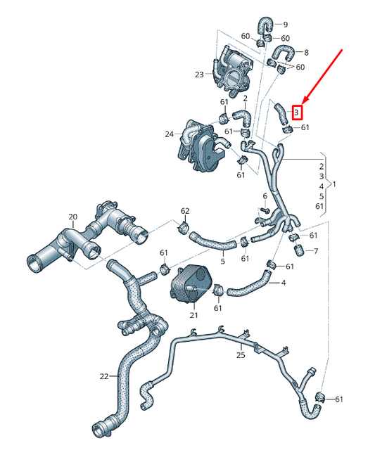 new audi a6 avant c7 engine coolant hose 04l121058t original