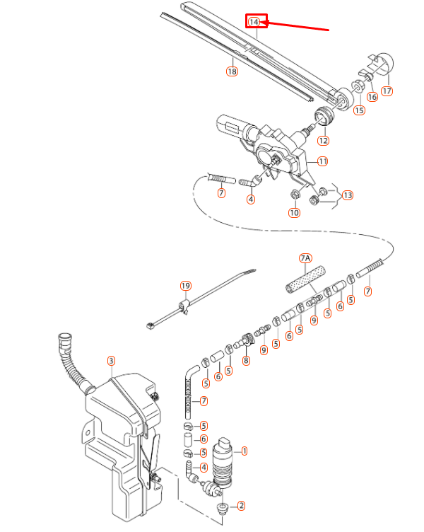 NEW AUDI Q3 8U REAR WINDOW WIPER ARM 8U09554071P9 ORIGINAL