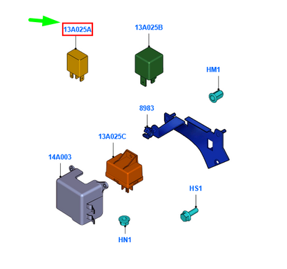 new ford ka mk2 30amp relay 9s51-13a025-bc 2187655 original