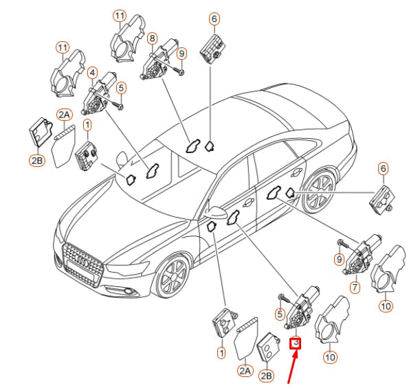 NEW AUDI A6 C7 FRONT LEFT DOOR WINDOW REGULATOR MOTOR 8K0959801B ORIGINAL