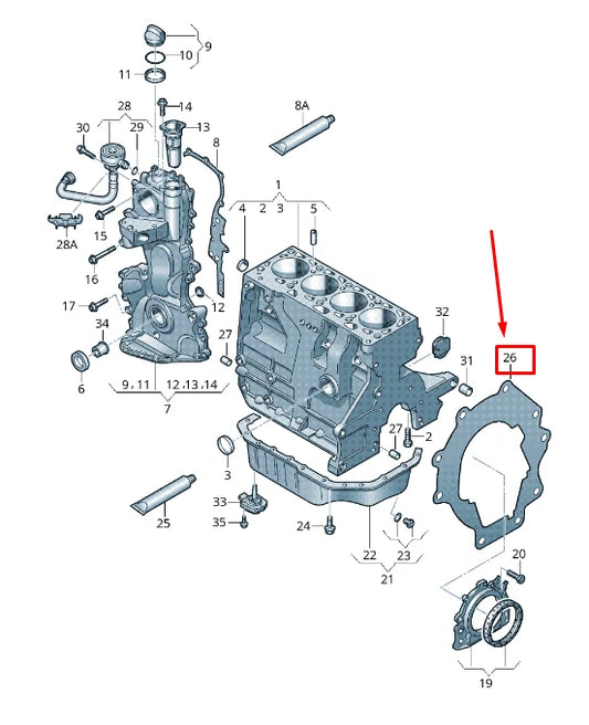 NEW AUDI A1 8X ENGINE CYLINDER BLOCK SPACER PLATE 036103551R