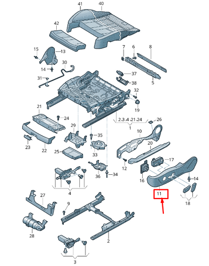 NEW AUDI E-TRON GEN FRONT RIGHT OUTER SEAT FRAME TRIM 4KE8813264PK ORIGINAL