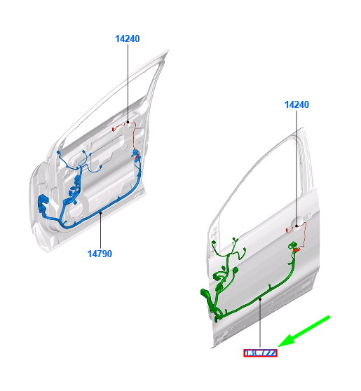 new ford kuga mk2 c520 front left door wire assy rhd 2007773 original