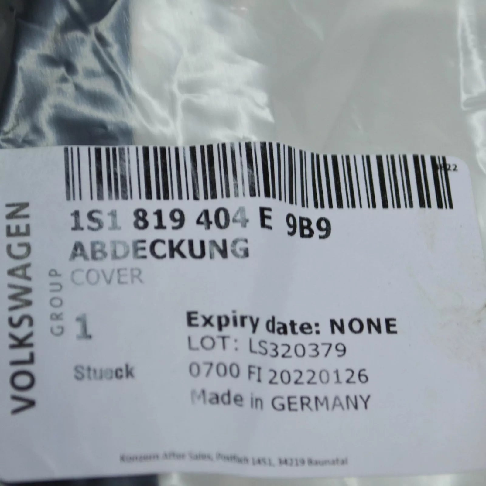 NEW VOLKSWAGEN E-UP FRONT WINDSHIELD RIGHT COVER LHD 1S1819404E9B9 ORIGINAL