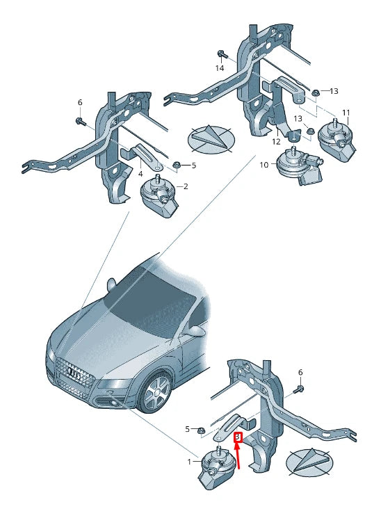 NEW AUDI A6 C7 LEFT SIGNAL HORN SPRING SHACKLE 4G0951229 ORIGINAL