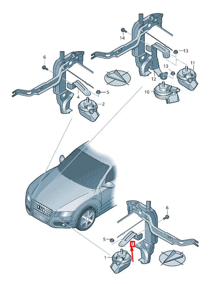 NEW AUDI A6 C7 LEFT SIGNAL HORN SPRING SHACKLE 4G0951229 ORIGINAL