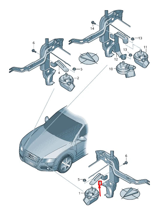NEW AUDI A6 C7 LEFT SIGNAL HORN SPRING SHACKLE 4G0951229 ORIGINAL