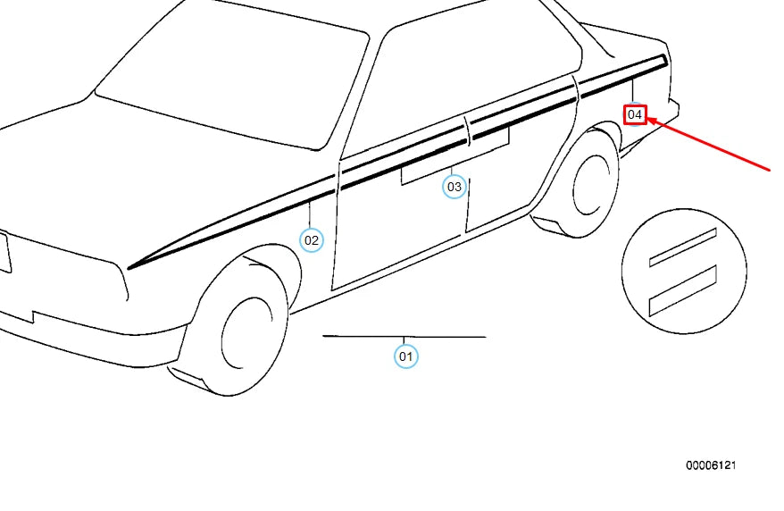 NEW BMW 5 E28 LEFT SILVER DECORATIVE STRIP 51141866645 1866645 ORIGINAL