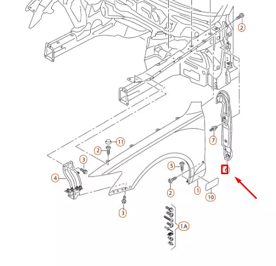 NEW AUDI A6 C7 FRONT RIGHT FENDER CLOSING ELEMENT 4G0821112 ORIGINAL