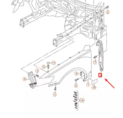 NEW AUDI A6 C7 FRONT RIGHT FENDER CLOSING ELEMENT 4G0821112 ORIGINAL